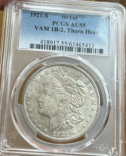 1921-S Morgan Silver Dollar PCGS AU55 Vam 1B-2 $1 Hit List