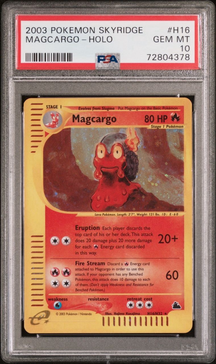 2003 Pokemon Skyridge # H16 Magcargo Holo PSA 10 Card! GEM MINT! Trusted Seller!