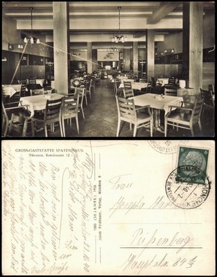 Ansichtskarte München GROSS-GASTSTÄTTE SPATENHAUS - Saal 1940