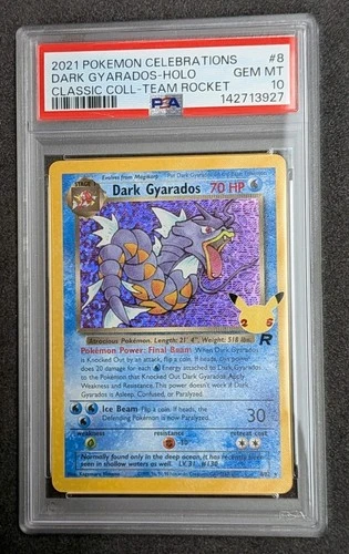 2021 POKEMON CELEBRATIONS DARK GYARADOS- HOLO CLASSIC COL-TEAM ROCKET #8 PSA 10