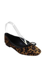 Schutz Womens Animal Print Bow Detail Round Toe Ballet Flats Brown Size 5.5B
