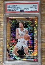 MATAS BUZELIS 2024-25 SELECT COURTSIDE ORANGE PLSR FOTL RC Jersey #14/18 PSA 10