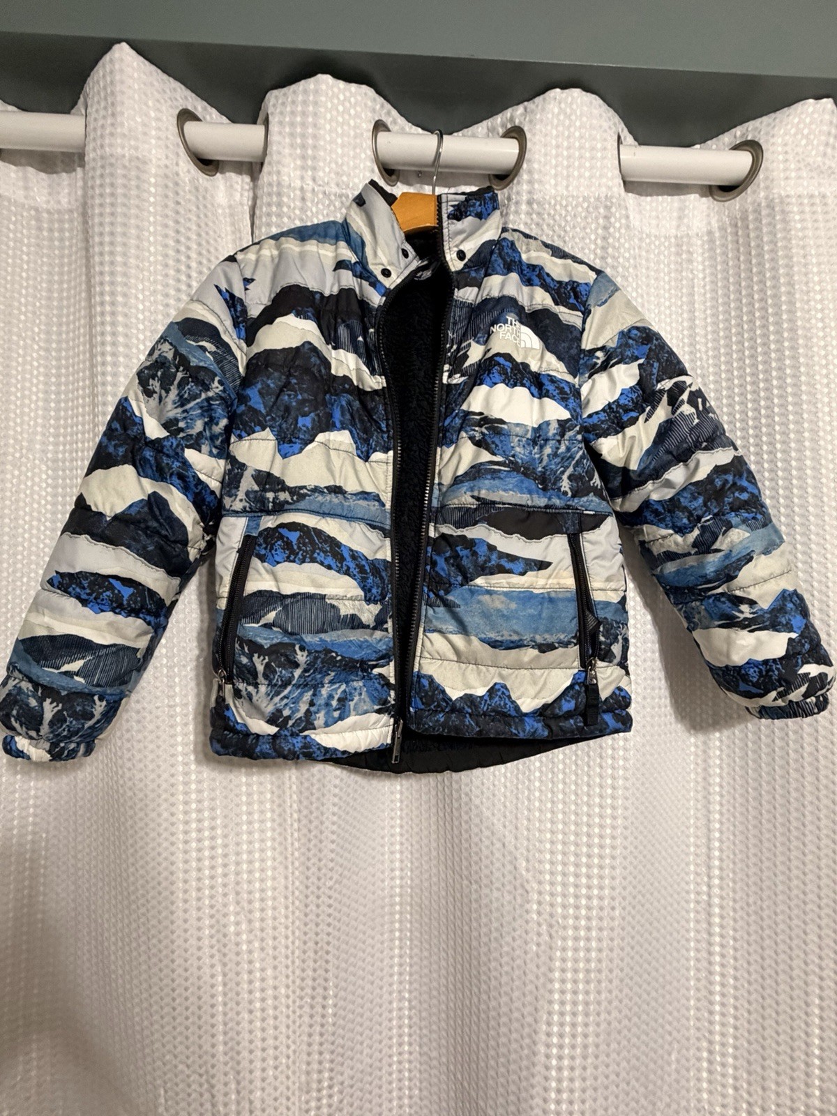 North Face Kids Reversible Sherpa Puffer Jacket Blue
