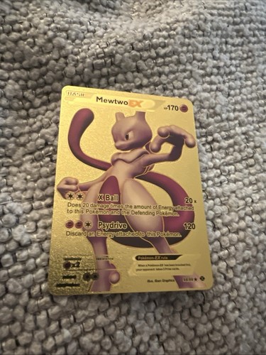 ❤️ Mewtwo EX 98/99 Next Destinies Gold Foil FanArt Pokemon Card HP 170