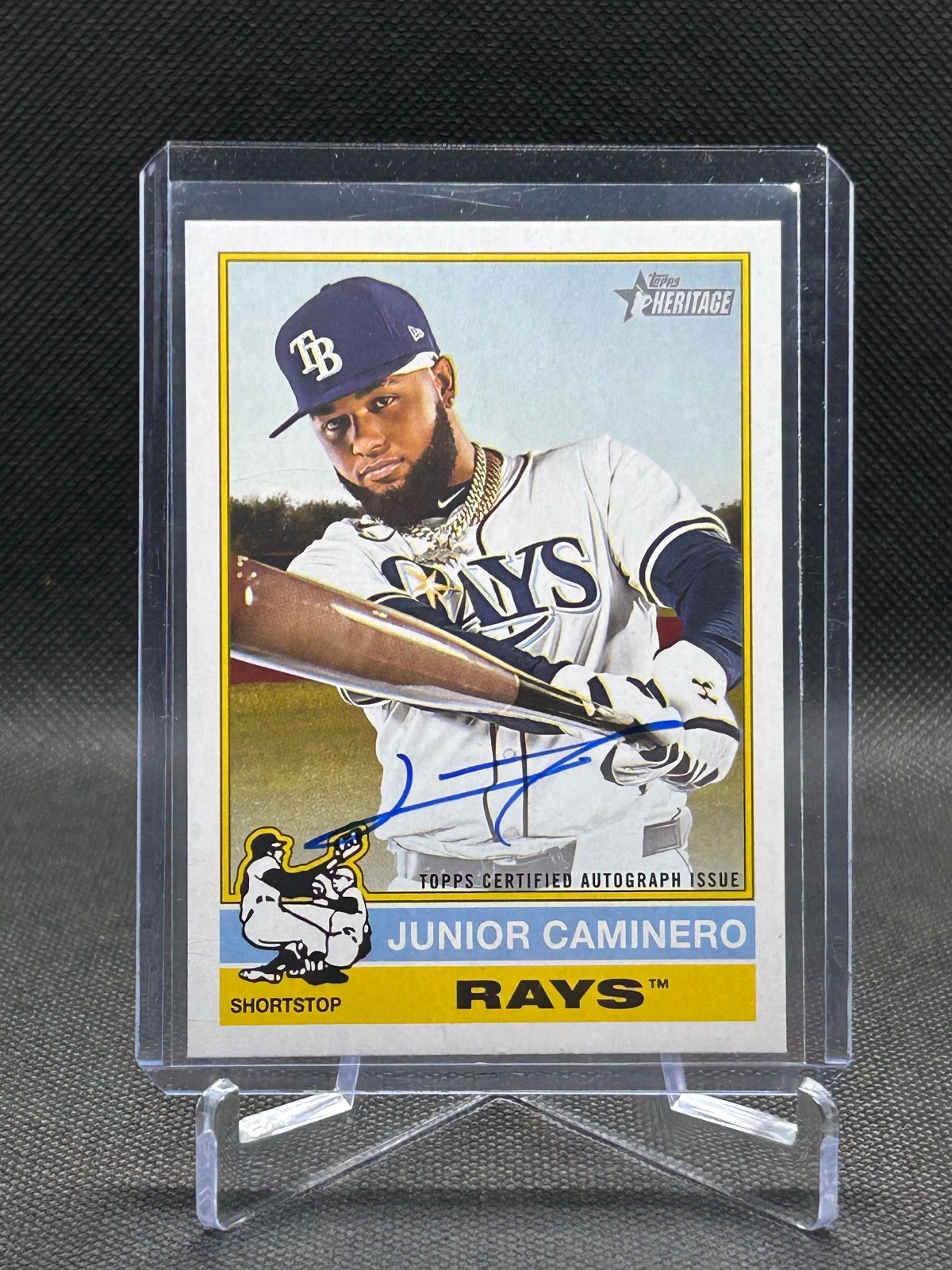 Junior Caminero 2025 Topps Heritage High Number Real One Auto Card #ROA-JC