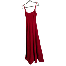 WINDSOR Fiery Red Strappy Formal Maxi Dress Size XS Scoop Back I2