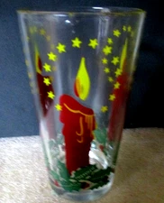 Peanut Butter Glass Boscul Christmas Candle 5" EUC