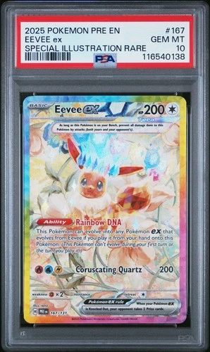 2025 Pokemon Prismatic Evolutions Eevee Ex #167 GMT PSA 10 Special Illus. Rare