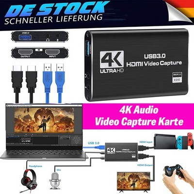 Video Capture Card USB 3.0 4K Audio Video Game Capture Device 1080P HDMI DHL