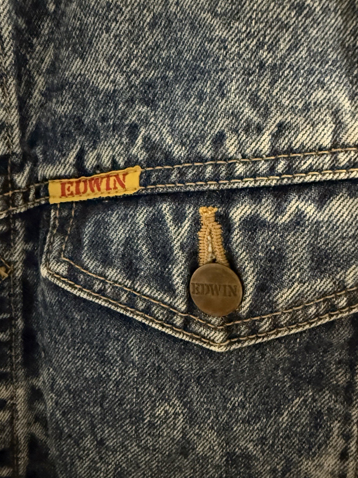Vintage Authentic 80’s EDWIN Stonewashed Denim Tr… - image 4
