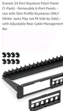 Everest 24 Port Keystone Patch Panel 1-Pack - Removable 6-Port Panels