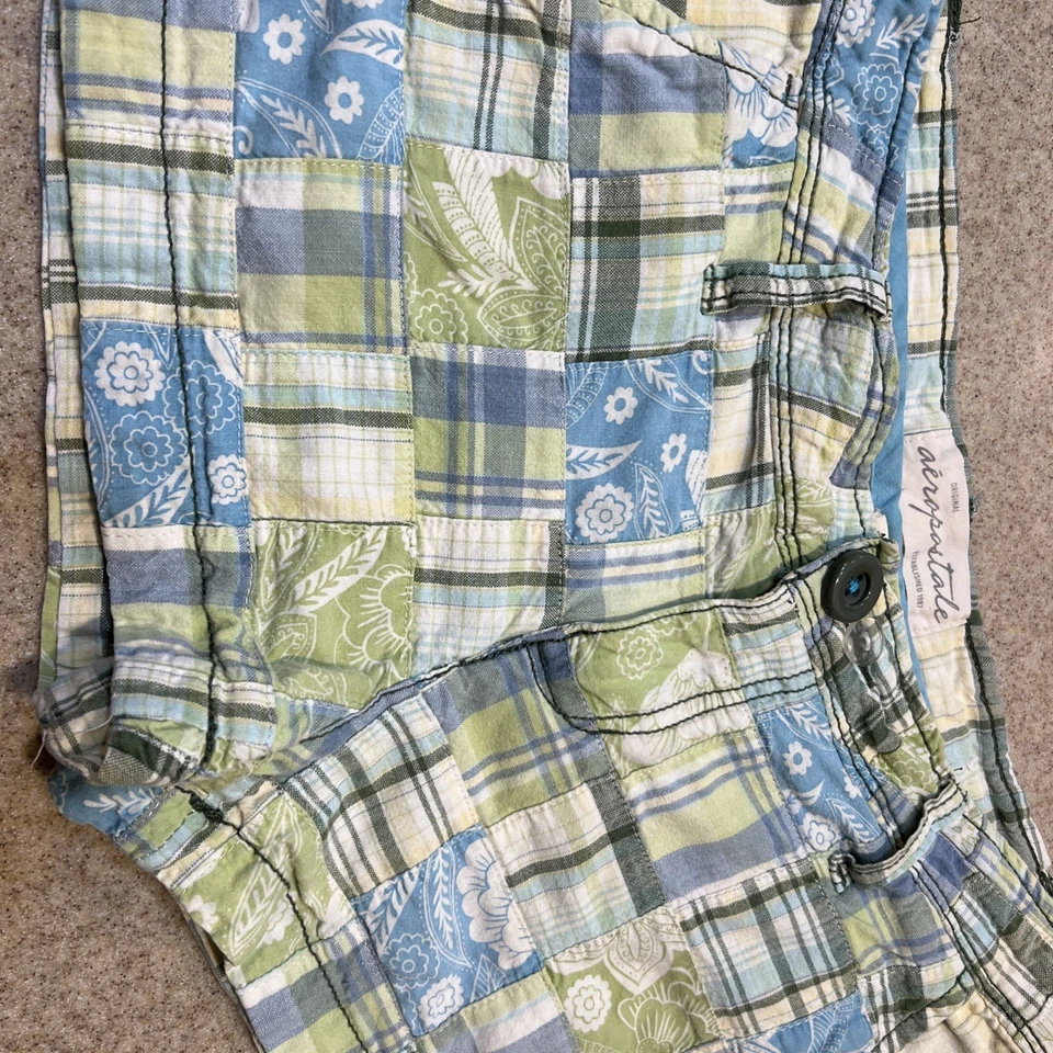 Pantalones Cortos De Colección Y2K Aeropostale tiro bajo a Cuadros Talla 5/6 Años 90 Micro Cordón Foto 2 de 4