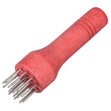 Stainless Steel Meat Tenderizer Mallet Needle Nails Kitchen Wooden Handle Red