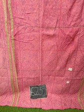 One of kind Vintage Sari Patchwork Kantha Quilt Blanket Bohemian Bedding Indian