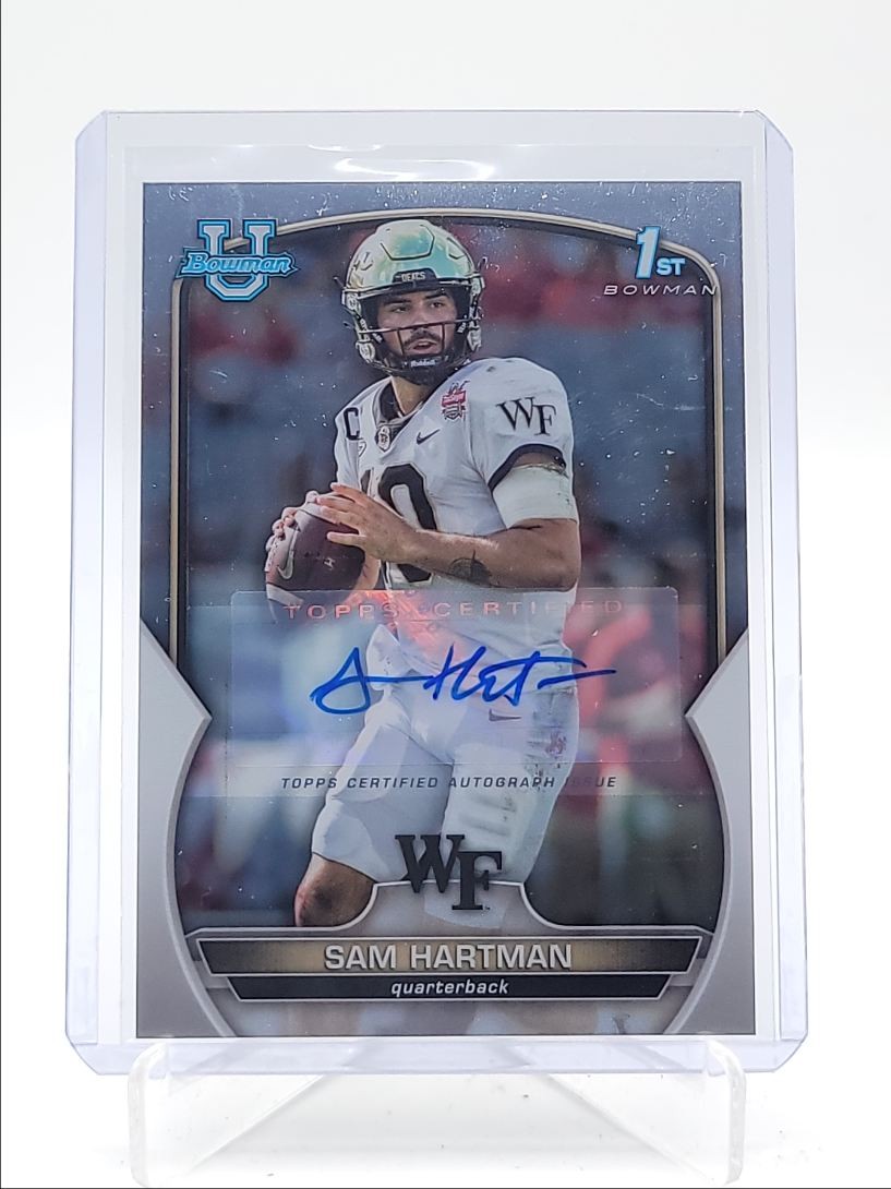 SAM HARTMAN 2022 BOWMAN UNIVERSITY CHROME 1ST AUTOGRAPH AUTO Q5177
