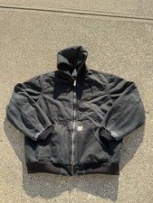 Carhartt J140 Hooded Jacket   Black   Large   2008 Distressed VTG