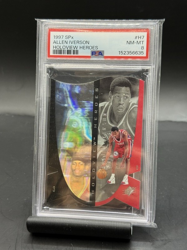 1997 SPx Holoview Heroes Allen Iverson #H7 PSA 8 Vintage Basketball Trading Card