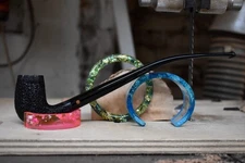 Moretti Pipe Black Rusticated Churchwarden Freehand