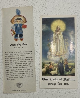 Lot Of 2 Vintage 1940s Bookmarks Hallmark And Religious