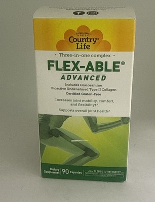 Country Life Flex Able Advanced, Includes Glucosamine, Bioactive Type II...
