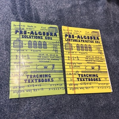Teaching Textbooks Math Pre-Algebra Lecture Practice Solutions Test CD Set