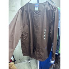 Cherokee Workwear Originals Brown Scrub Jacket Snap Front Small 724841495220