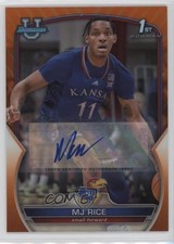 2022-23 Bowman U Chrome Prospect Orange Refractor 11/25 MJ Rice #56 Auto 0xh3