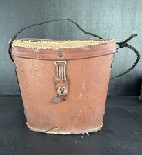 Vintage Japan Brown Leather Binocular Case With Red Interior - Case Only