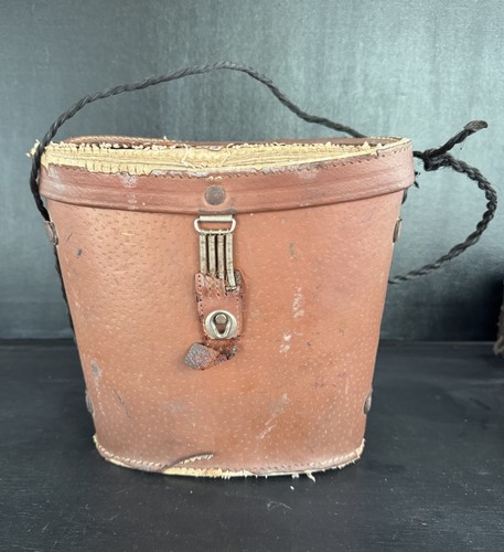 Vintage Japan Brown Leather Binocular Case With Red Interior - Case Only