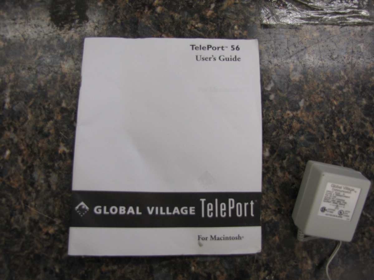 TelePort 56 Global Village External Fax/Modem Model# A824 w/ Power