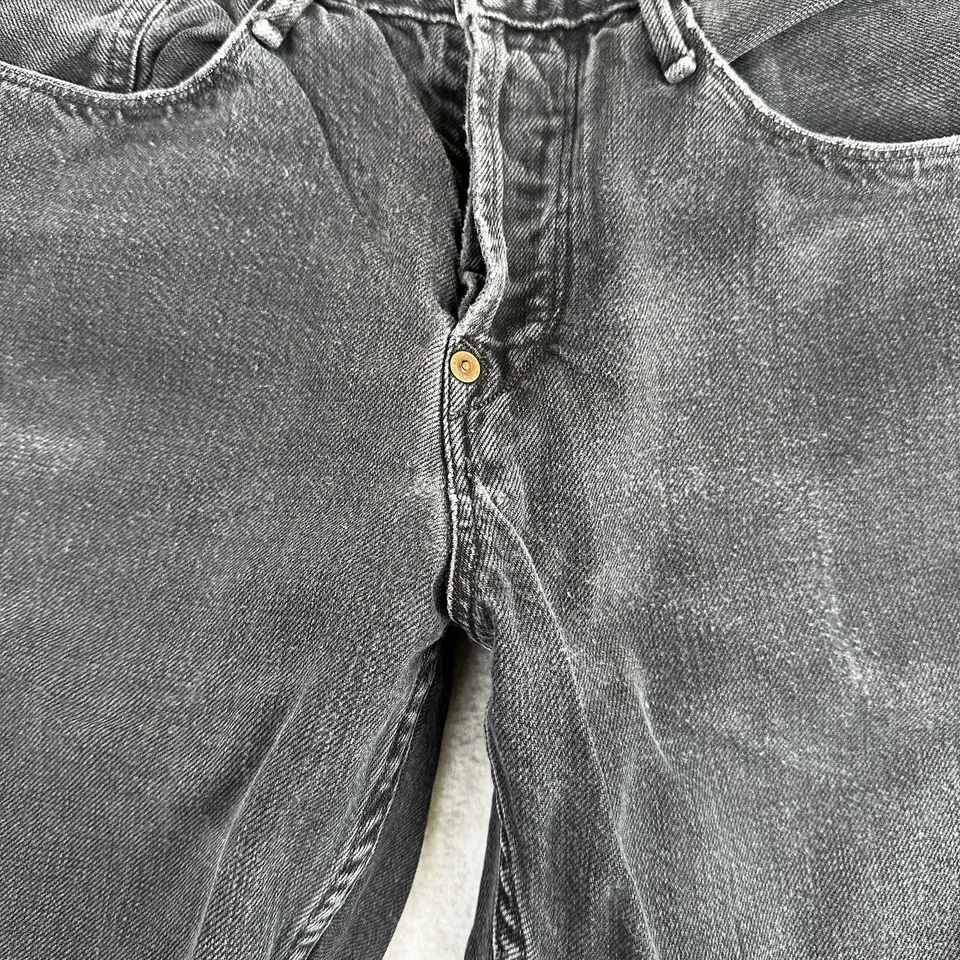 Earnest Sewn Jeans Mens 31x32 Black Straight Leg Denim Button Fly Made USA - Image 4 of 4