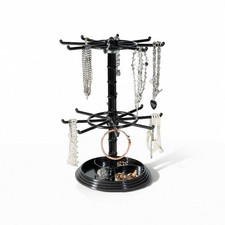 2 Tier Rotating Jewelry Display Stand, Necklace Holder, Jewelry Tree Stand, D...