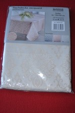 Tischdecke Jacquard mit Fleckschutz 130x160 sekt beige  NEU OVP