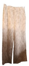 Cider women's ivory/brown floral L 30/30 wide leg pant preowned