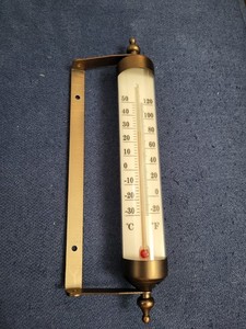  Taylor  Style Outdoor Brass Thermometer.  Weather Resistant. Wall Mountable.