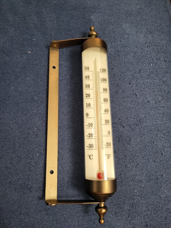  Taylor  Style Outdoor Brass Thermometer.  Weather Resistant. Wall Mountable.