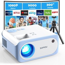 Mini Portable Projector Native 1080P Full HD 9000L Movie Projector 4K Supported