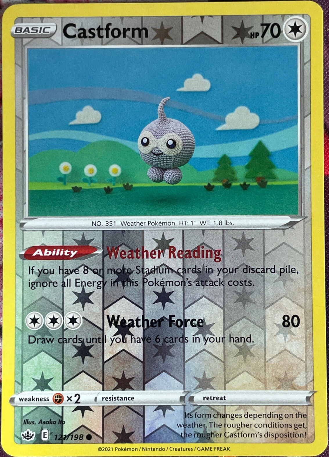 Castform Reverse Holo - 121/198 - Chilling Reign Pokemon 2021