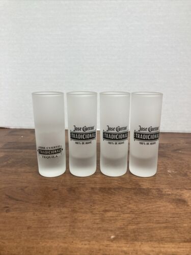 Jose Cuervo Tradicional Tequila Frosted Shot Glasses Lot of 4 - Picture 1 of 5