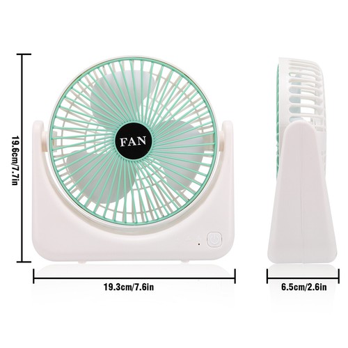 USB Rechargeable Desk Table Fan Personal Small Air Circulator Portable 3 Speeds - Picture 2 of 19