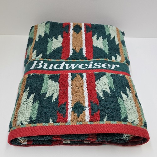 Rare Vintage Budweiser Beer Southwestern Bath Towel 23"x46" Tribal