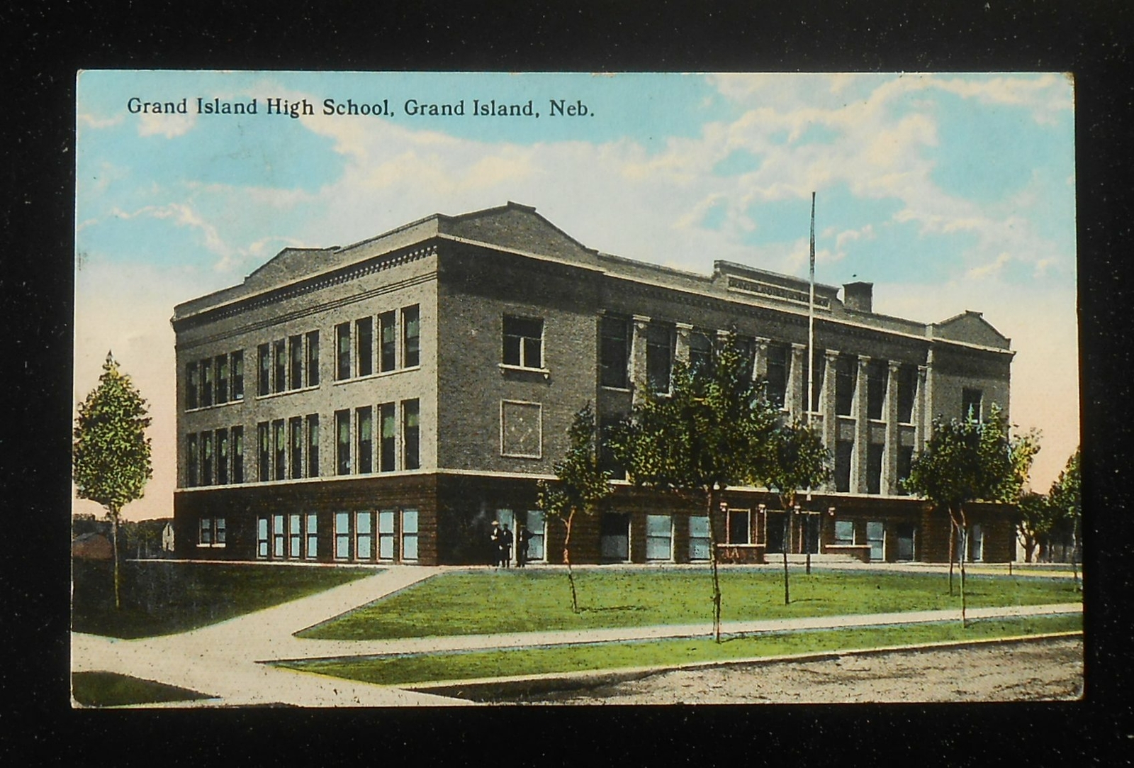 1915 Grand Island High School Grand Island NE Hall Co Postcard Nebraska