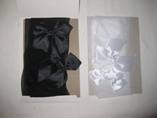 2pair sheer mesh thigh highs w/bows white  black nip