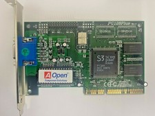 RARE VINTAGE AOPEN PG128PLUS S3 TRIO 3D/2X AGP 4 MB VGA CARD 91AC821008 MXB27