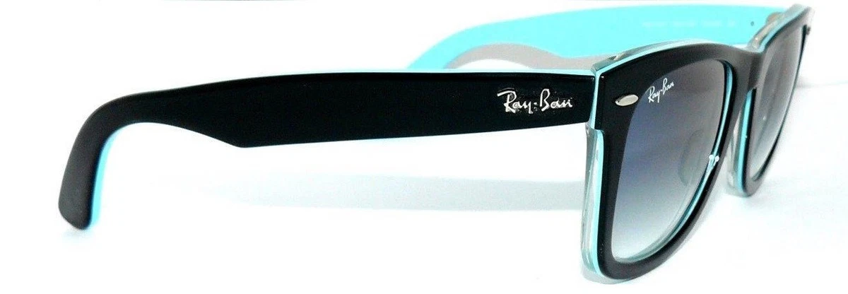 Ray Ban SONNENBRILLE BLAU SCHWARZ VERLAUF RB 2140 1001/3F WAYFARER  2132 ETUI