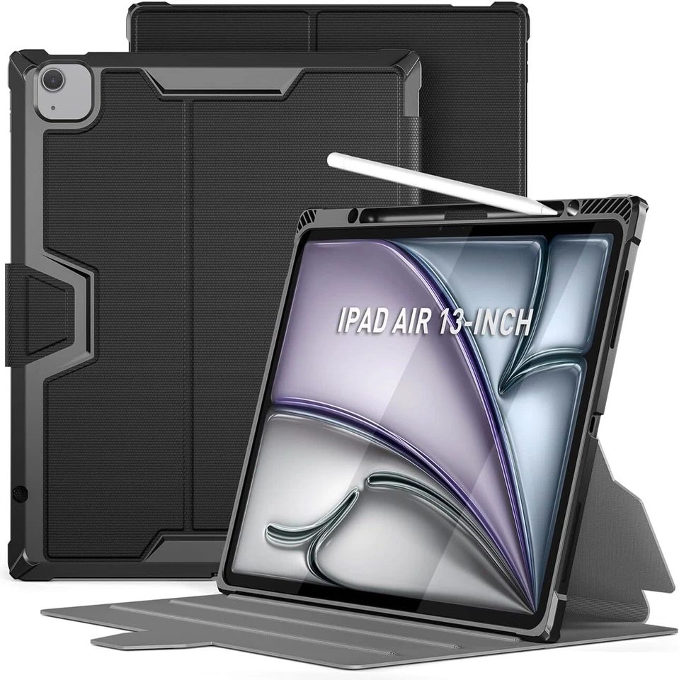 Poetic For Apple iPad Air 13 2024 Case Stand Folio With Built-in Screen Black - Image 2 of 4
