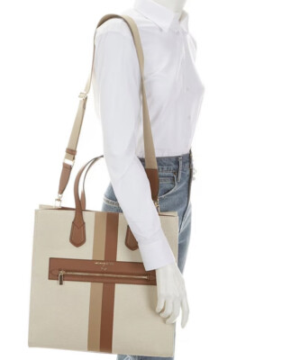 Michael KorsKempner Large North South Two-Tone Canvas Tote