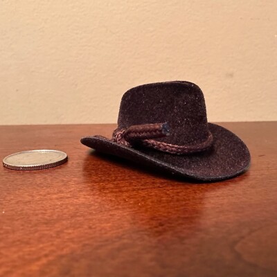 Small Traditional 1:9 Scale DARK BROWN COWBOY HAT; see HEAD-OPENING measurements