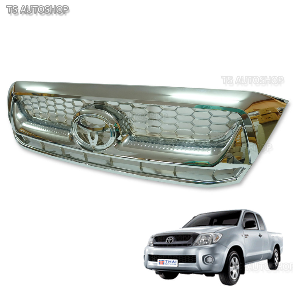 Front Grille Grill Chrome For Toyota Hilux Hi-lux Vigo SR5 4x4 4x2