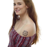 5 X Jerusalemkreuz Tattoo In Schwarz - Temporary Haut Tattoo (5)